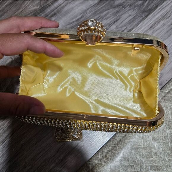 Women Rhinestone Clutch Handbag Evening Sparkly Wedding Purse Bag Glitter Bridal - Picture 10 of 16